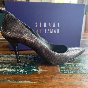 Stuart Weizmann Neudaisy Gunmetal Neutron Snakeskin y247113 size 9n